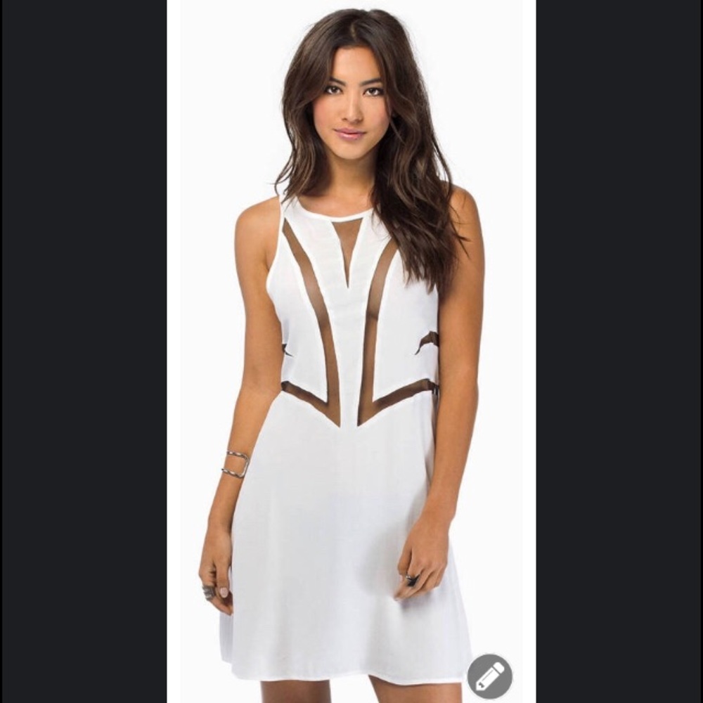 BNWT Blessed Are The Meek White cutout mesh dress